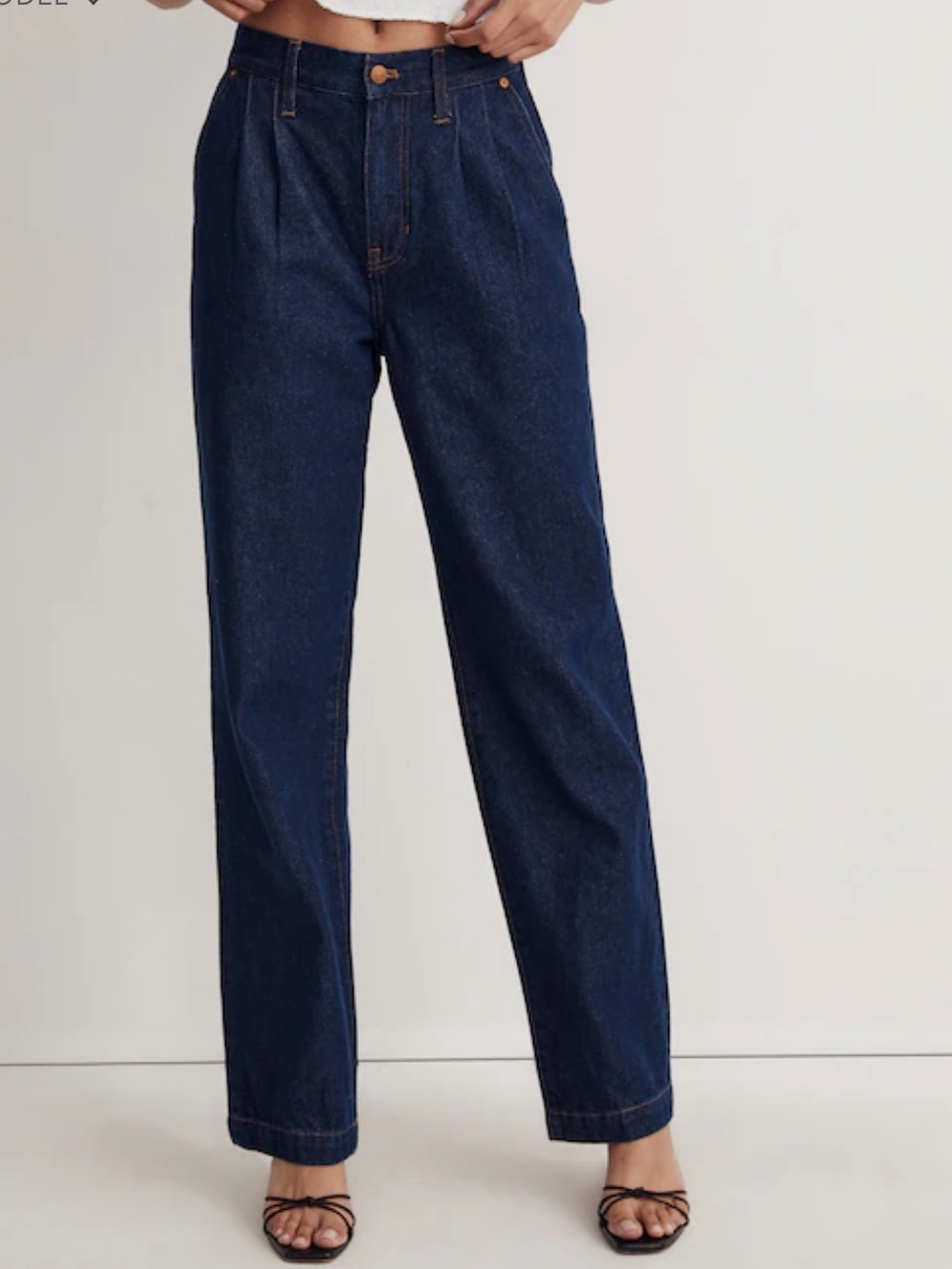 MADEWELL Baggy Straight Jeans in Woodham Wash: Pleated Edition - Picture 10 of 13